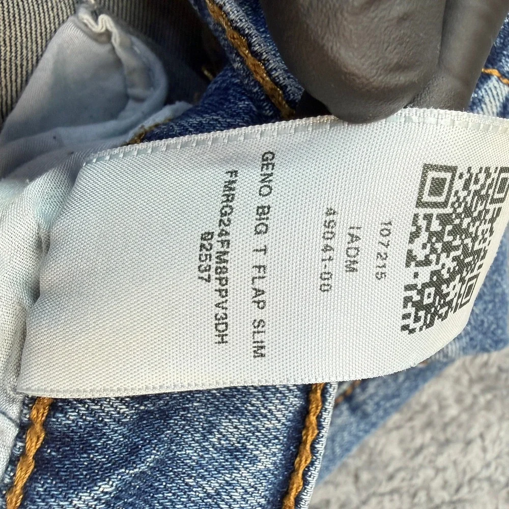 True‎ Religion Geno Relaxed Slim Jeans Size 34x29 Blue Big T Flap Denim